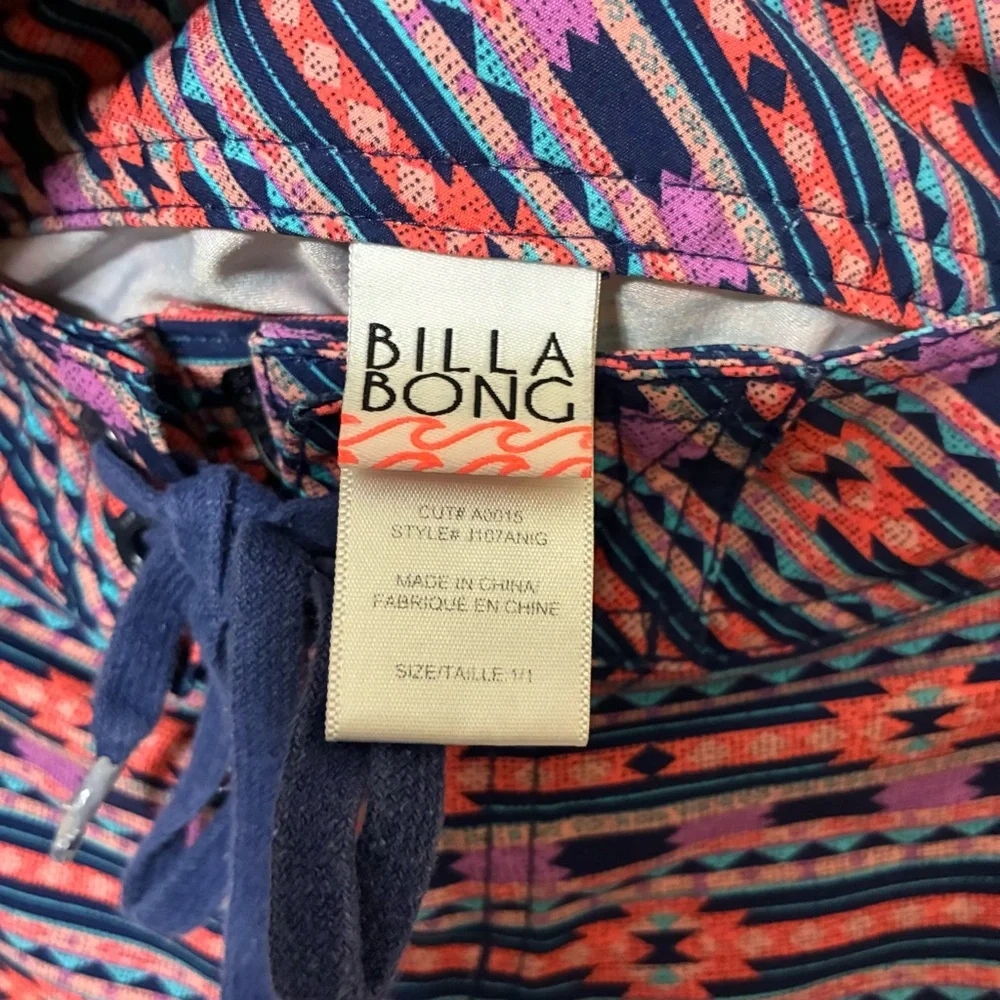 Billabong Aztec Tie Waist Micro Board Shorts Women’s 1 Pink Purple - Picture 6 of 8